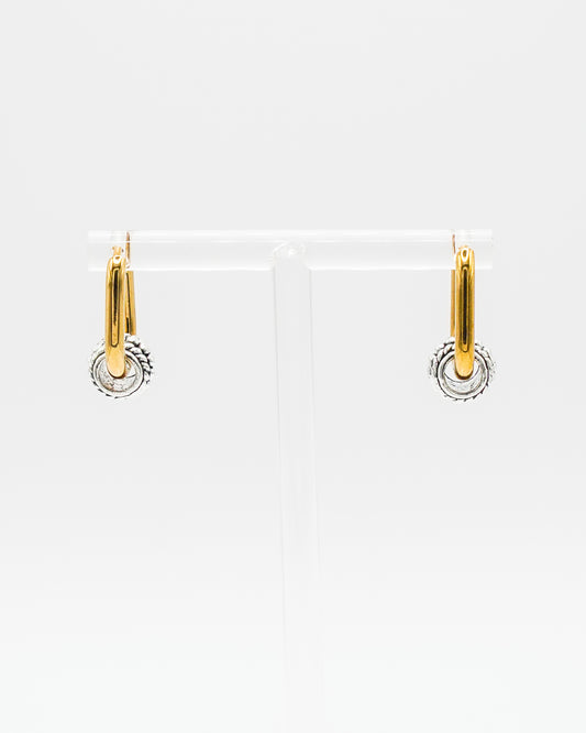 Two-tone Link Earrings